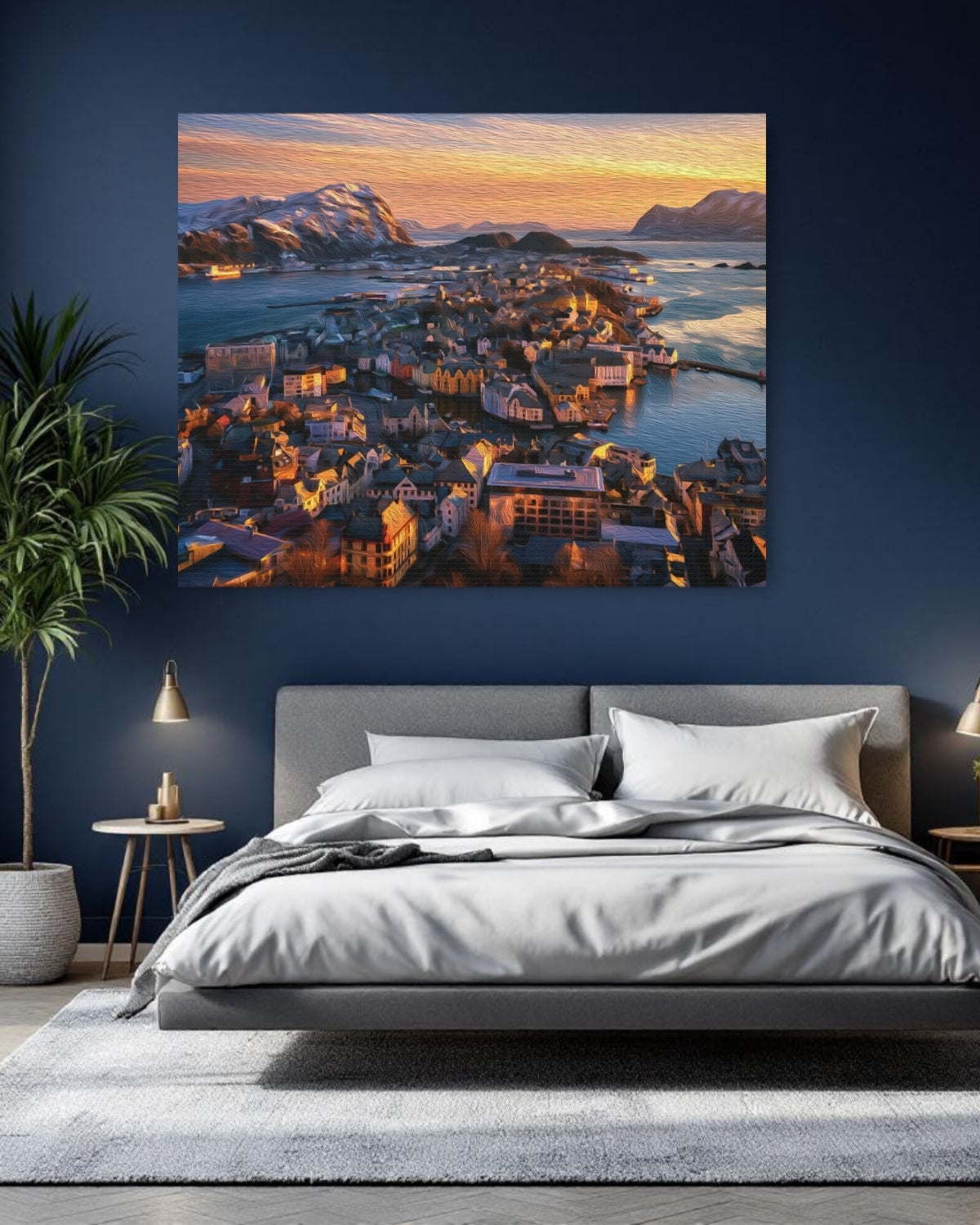 Ålesund Art Nouveau Cityscape Sunset — Alesund, Norway, study 1
