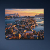 Ålesund Art Nouveau Cityscape Sunset — study 4 thumbnail