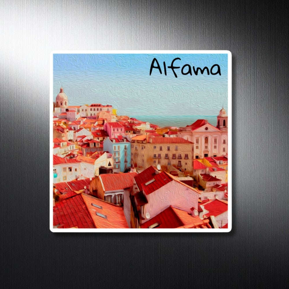 Alfama, Lisbon | Alfama Rooftops Over Tagus | Original Series Decorative Magnet
