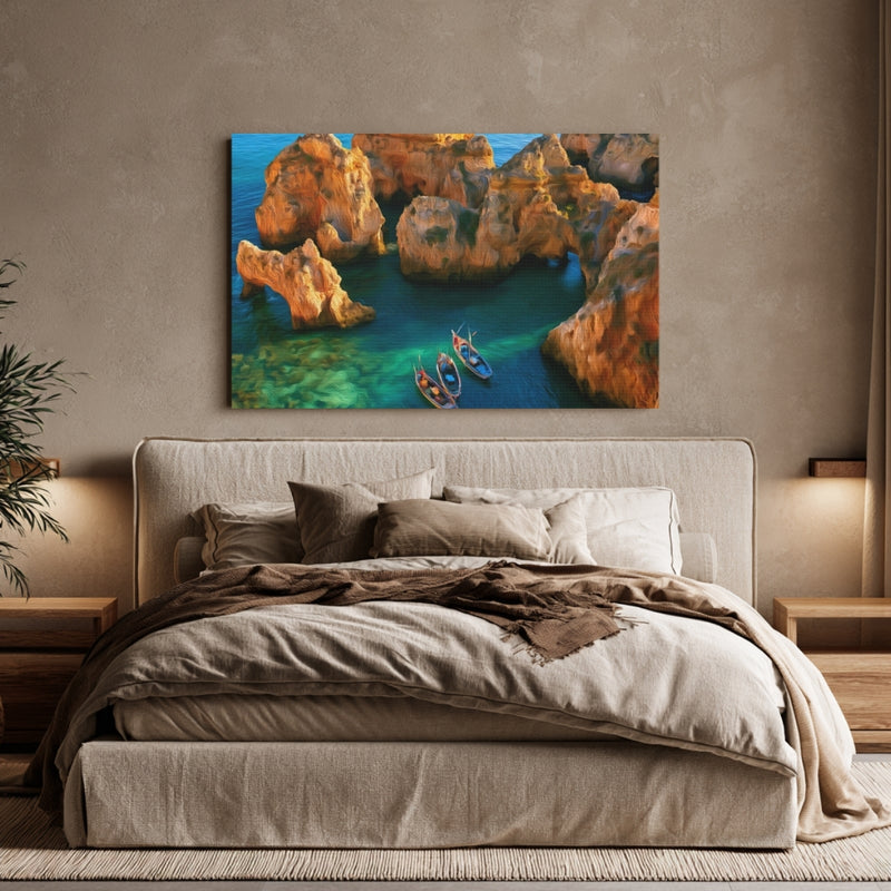 Rocky Coastal Sea Caves — Algarve, Portugal, view 6