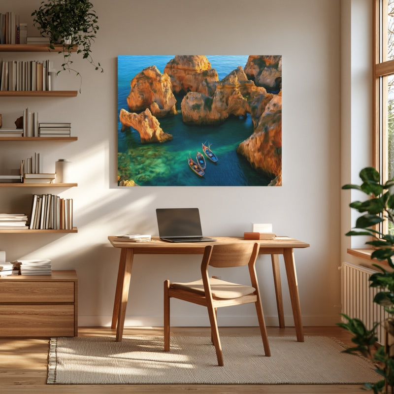 Rocky Coastal Sea Caves — Algarve, Portugal, view 4