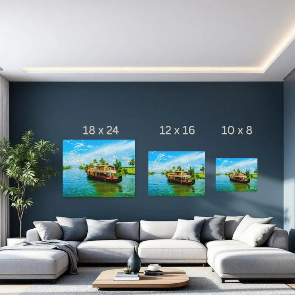 Alleppey, India | Kerala Backwaters Houseboat Cruise | Original Series Gallery Canvas detail