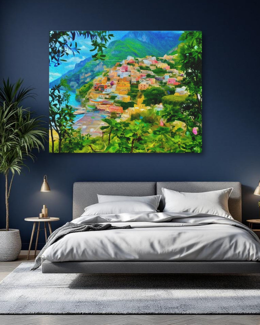 Amalfi Coast, Italy | Positano Hillside Village | Original Series Gallery Canvas detail