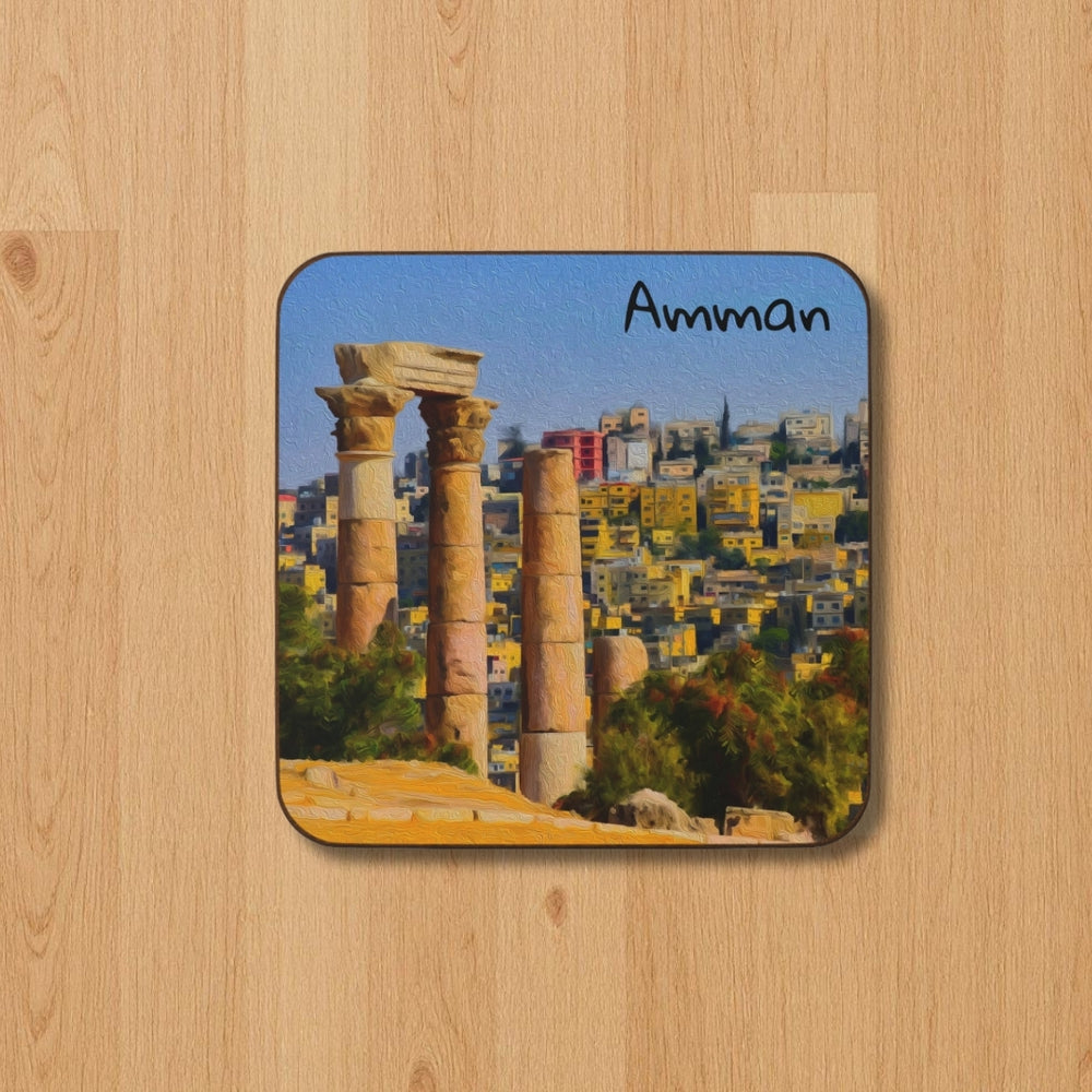 Amman, Jordan | Ancient Citadel Over Amman | Original Series Hardboard Coaster
