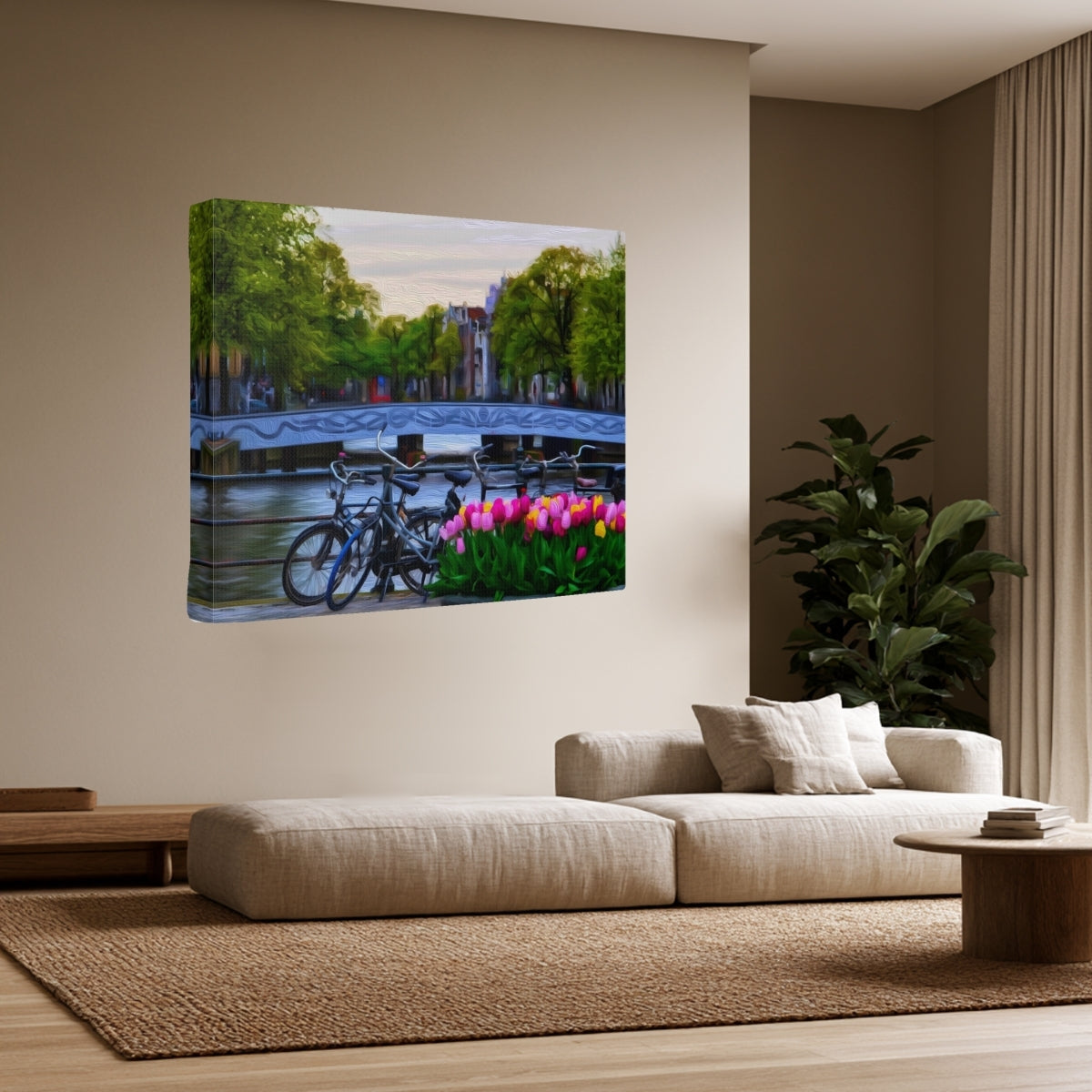 Amsterdam Canal Bridge Tulips — Amsterdam, Netherlands, view 2