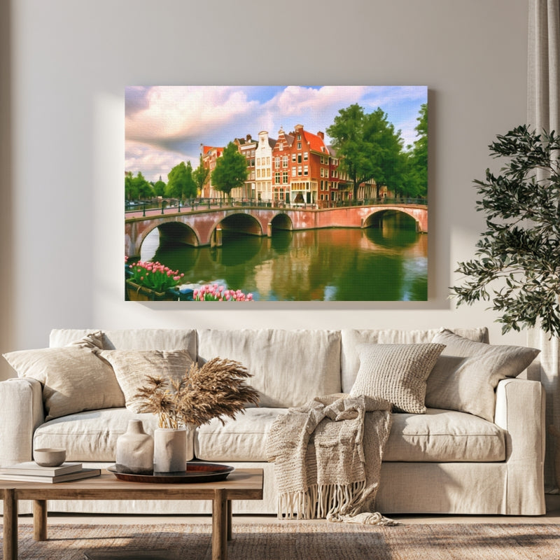 Keizersgracht Leidsegracht Canal Crossing in a room — Amsterdam, Netherlands