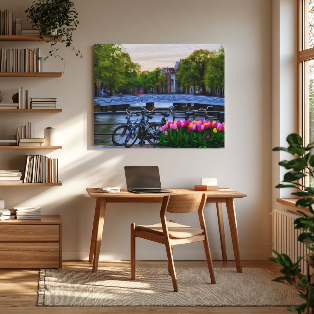 Amsterdam Canal Bridge Tulips — Amsterdam, Netherlands, view 3