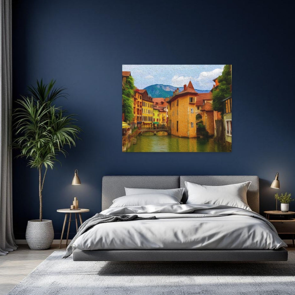 Annecy, France | Canal Through Old Town | Original Series Gallery Canvas detail