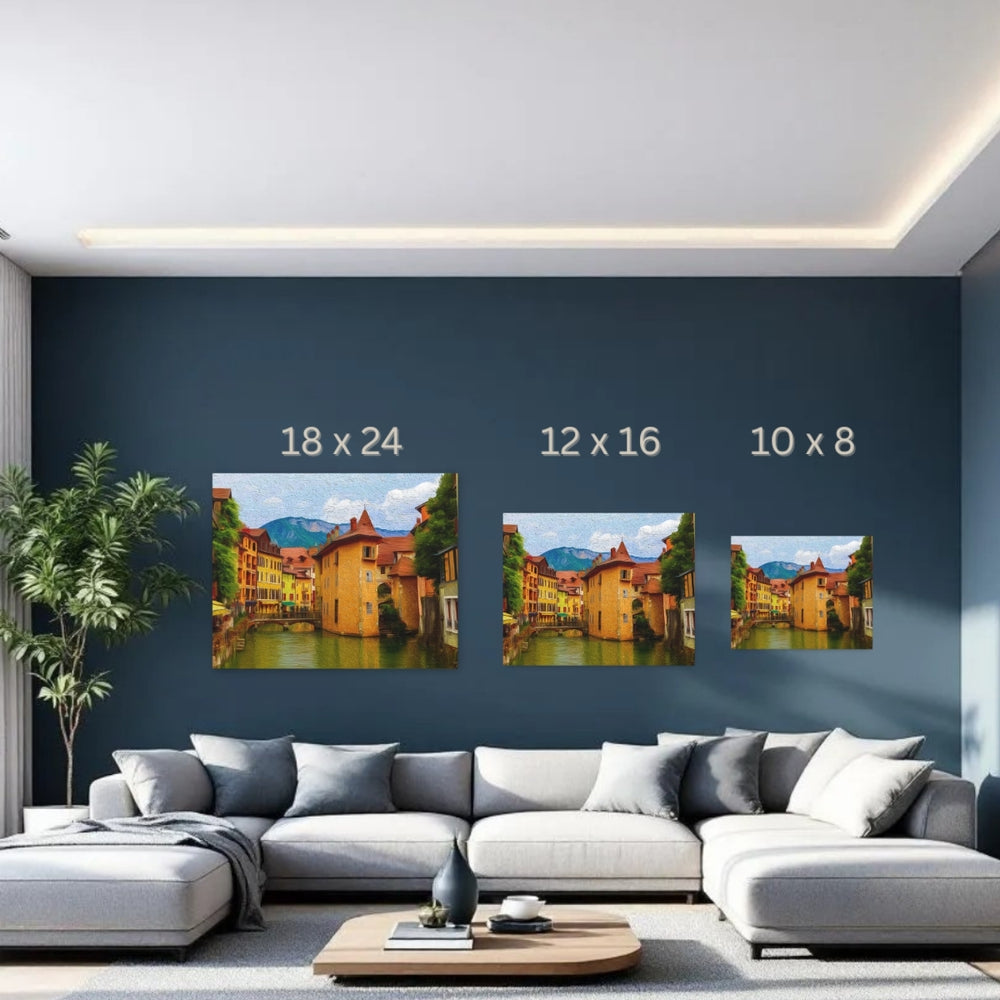 Annecy, France | Canal Through Old Town | Original Series Gallery Canvas detail