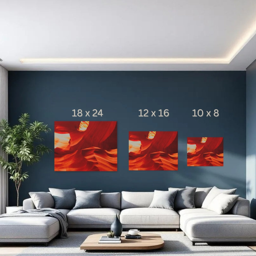 Antelope Canyon, Arizona | Slot Canyon Sandstone Waves | Original Series Gallery Canvas detail