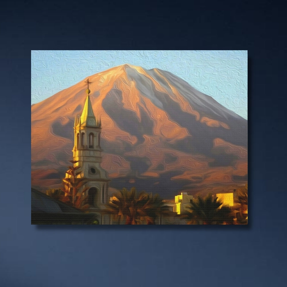Arequipa, Peru | El Misti Volcano Cathedral | Original Series Gallery Canvas detail