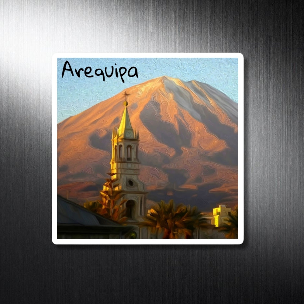Arequipa, Peru | El Misti Volcano Cathedral | Original Series Decorative Magnet