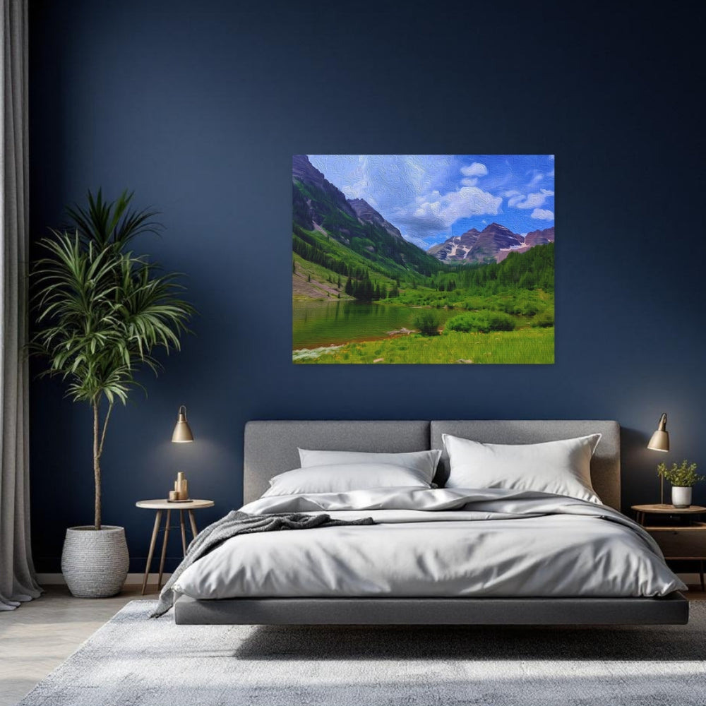 Aspen, Colorado | Maroon Bells Mountain Valley | Original Series Gallery Canvas detail