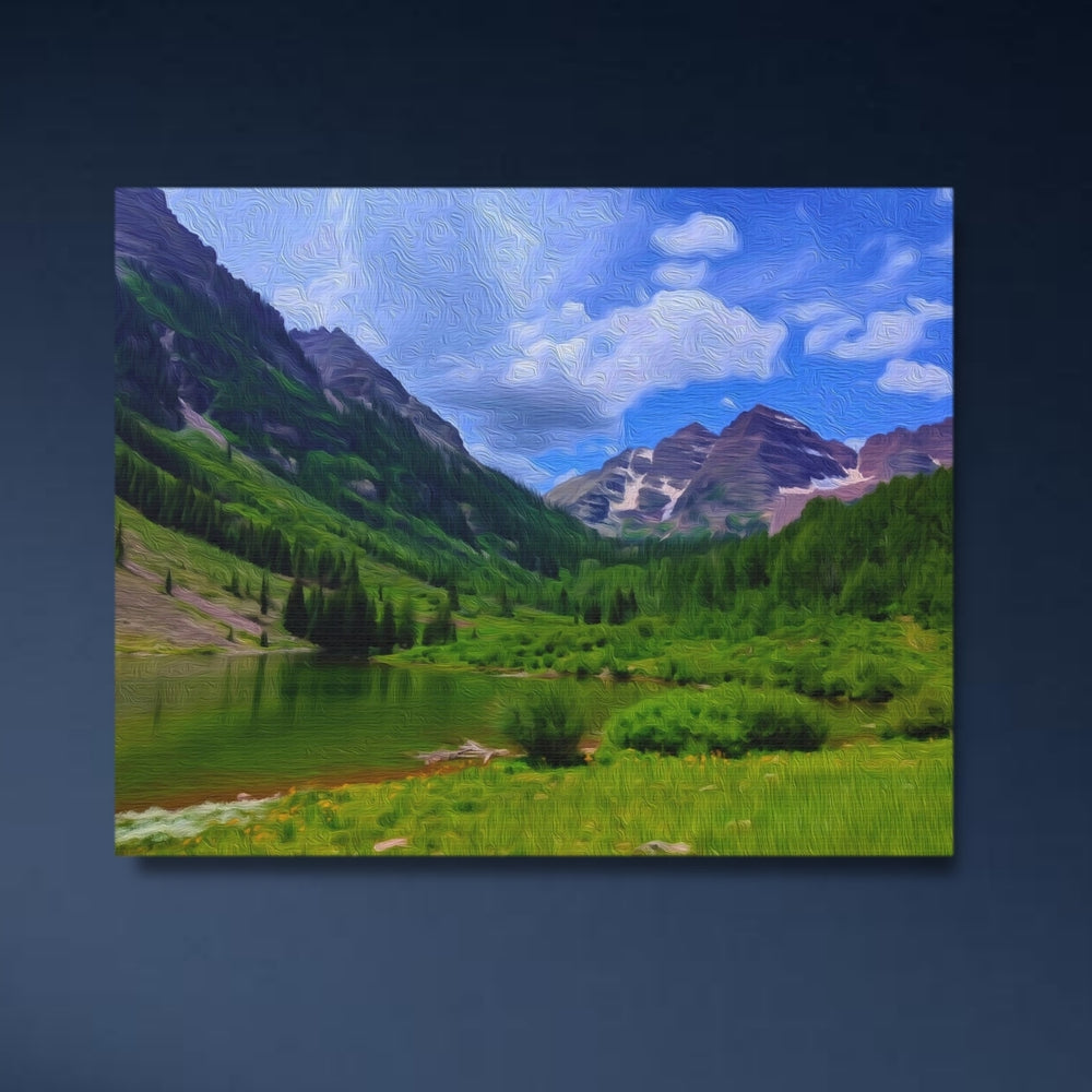 Aspen, Colorado | Maroon Bells Mountain Valley | Original Series Gallery Canvas detail