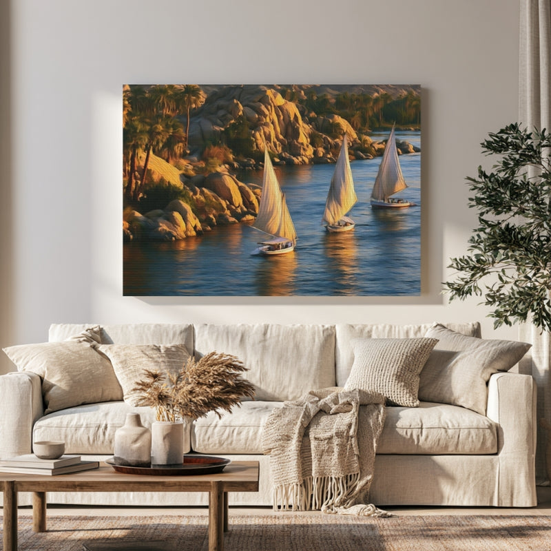 Feluccas on the Nile — Aswan, Egypt, view 1