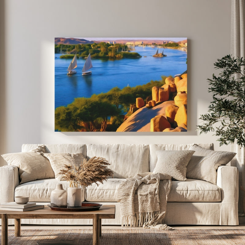 Nile River Feluccas Aswan — Aswan, Egypt, view 1
