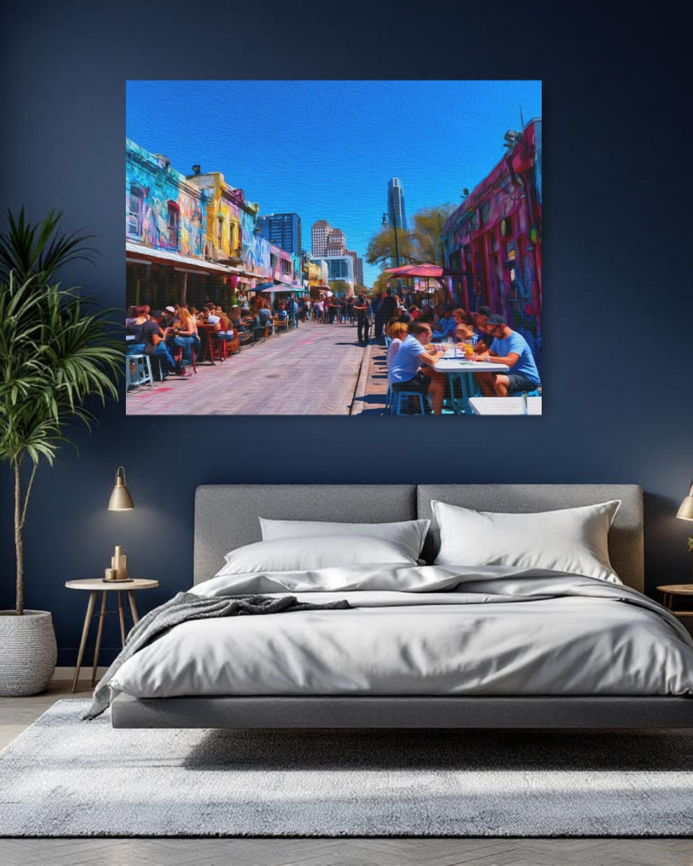 Austin, Texas | Colorful 6th Street District | Original Series Gallery Canvas detail