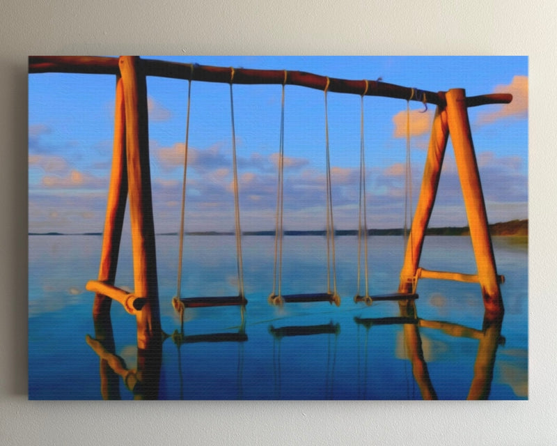 Lagoon Swings at Dusk — Bacalar, Mexico