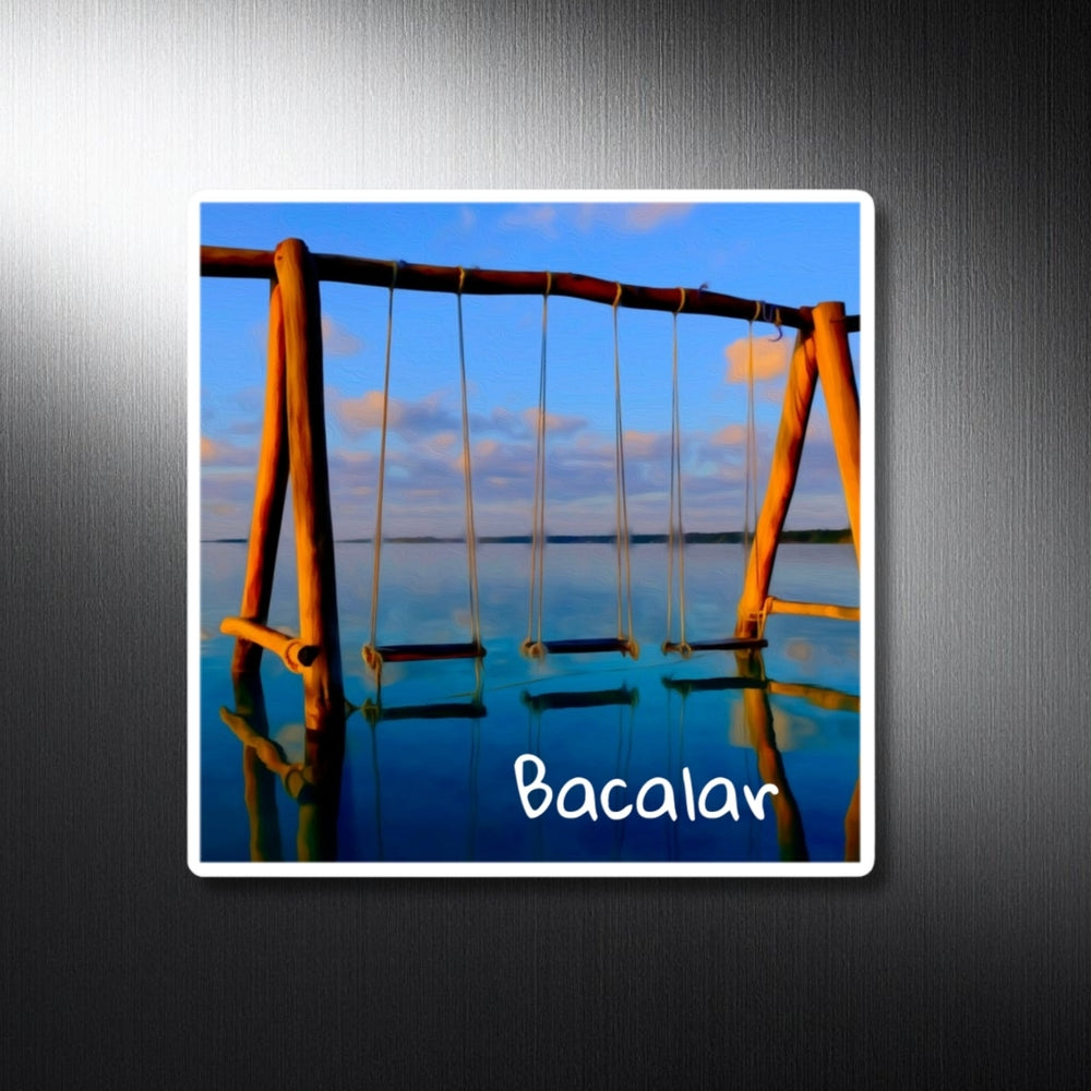 Bacalar, Mexico | Lagoon Swings at Dusk | Original Series Decorative Magnet