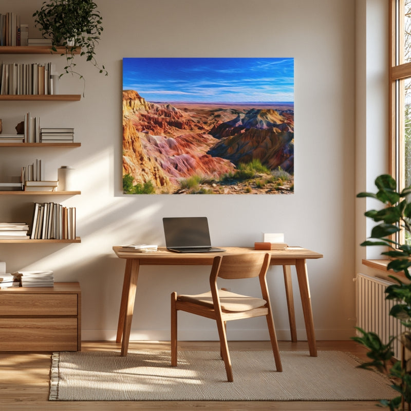 Colorful Badlands Canyon Vista — Badlands National Park, South Dakota, view 4