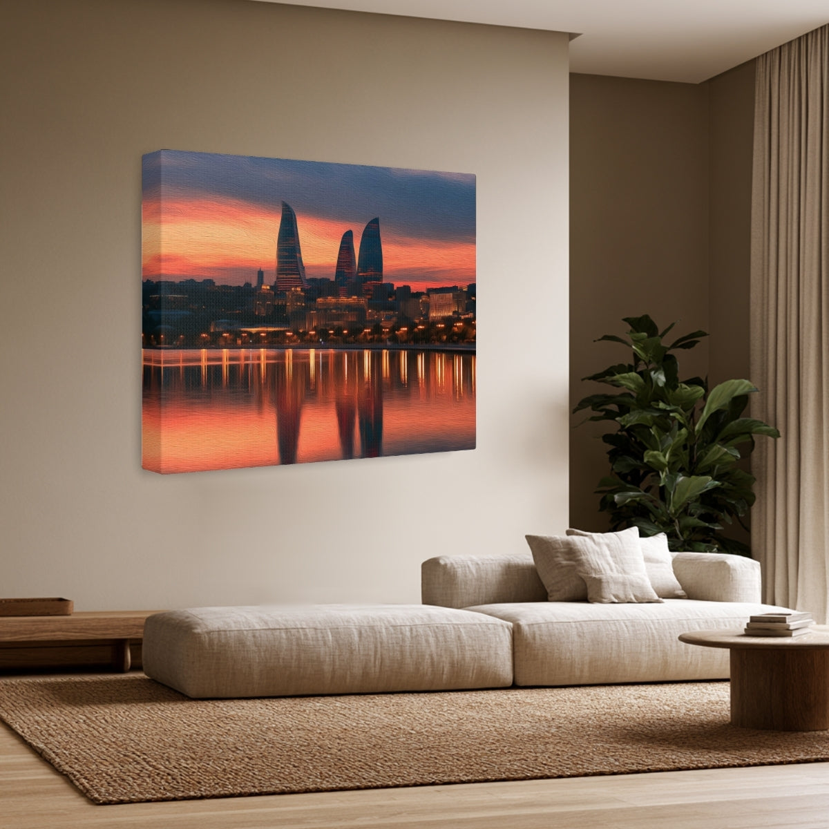 Baku Bayfront Flame Towers Skyline — Baku, Azerbaijan, view 2
