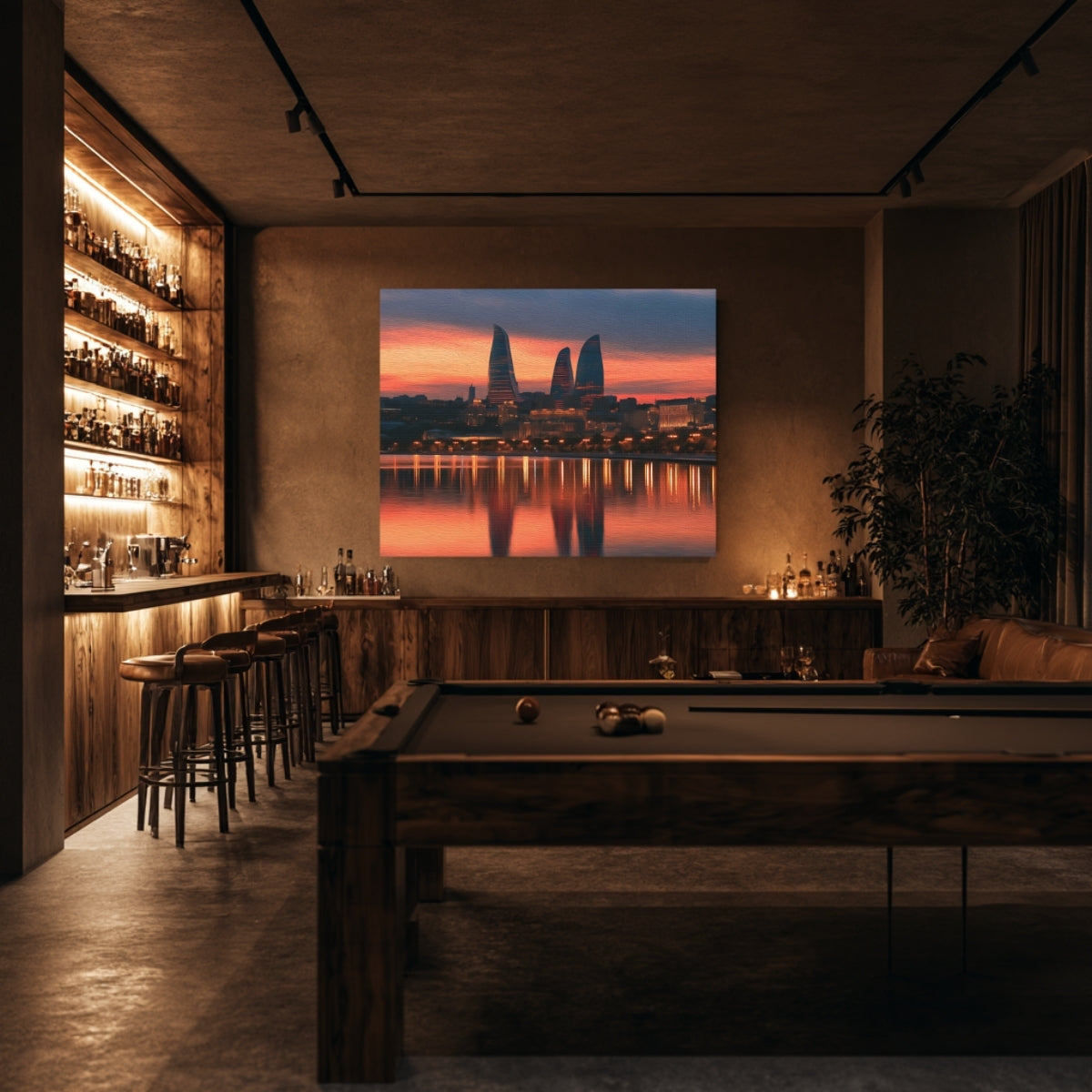 Baku Bayfront Flame Towers Skyline — Baku, Azerbaijan, view 5