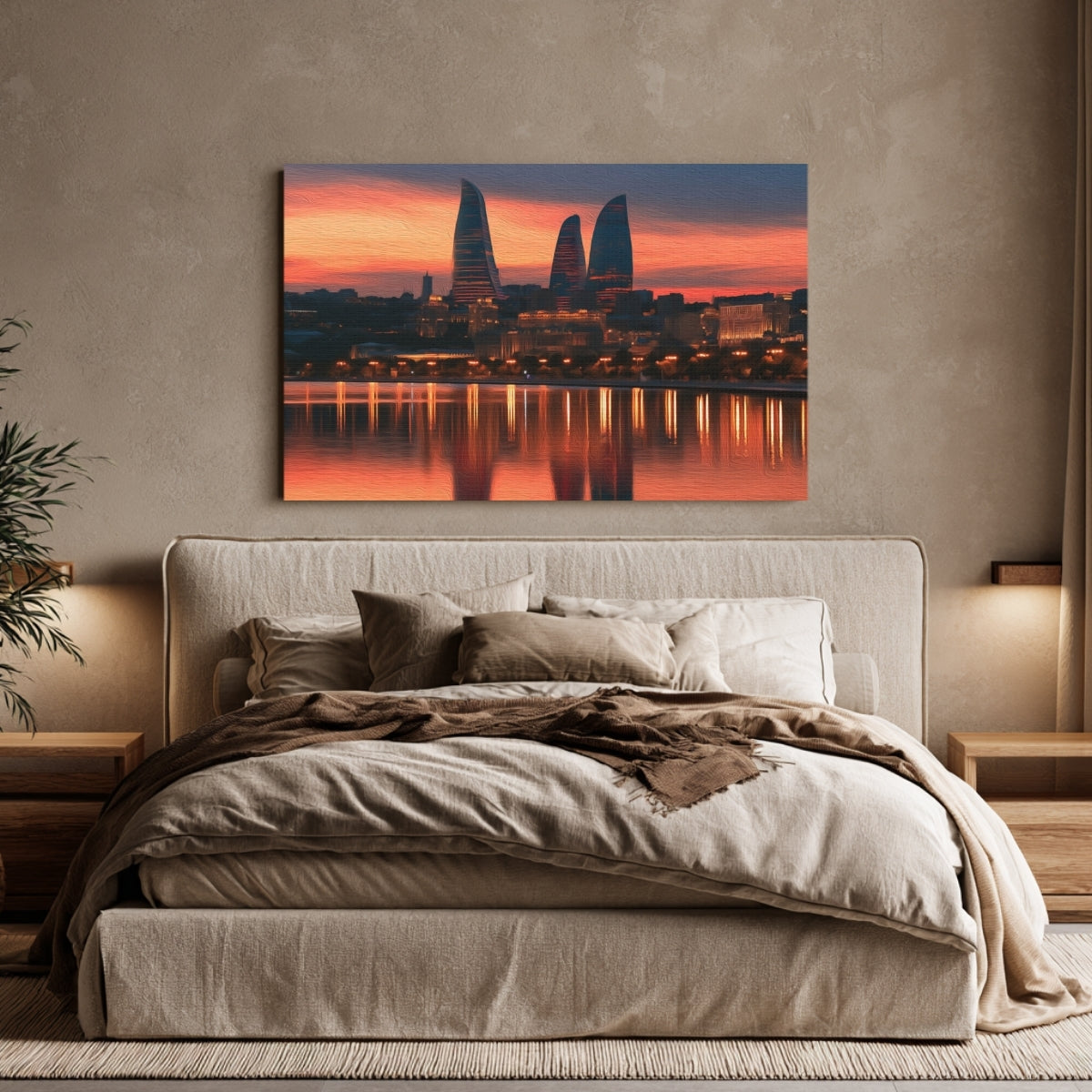 Baku Bayfront Flame Towers Skyline — Baku, Azerbaijan, view 4