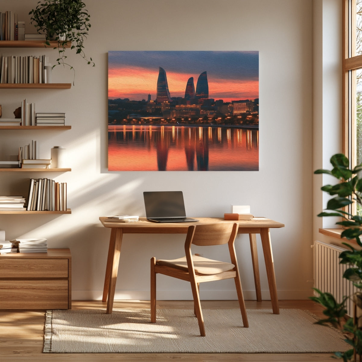 Baku Bayfront Flame Towers Skyline — Baku, Azerbaijan, view 3