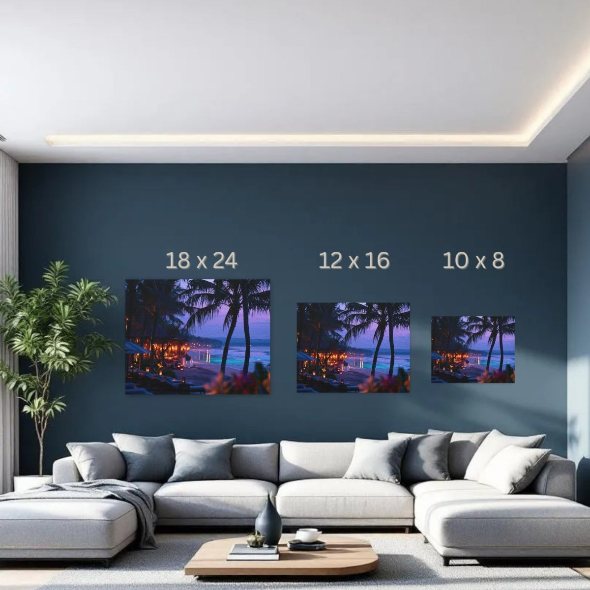 Bali, Indonesia | Bali beachfront resort at dusk | Original Series Gallery Canvas detail