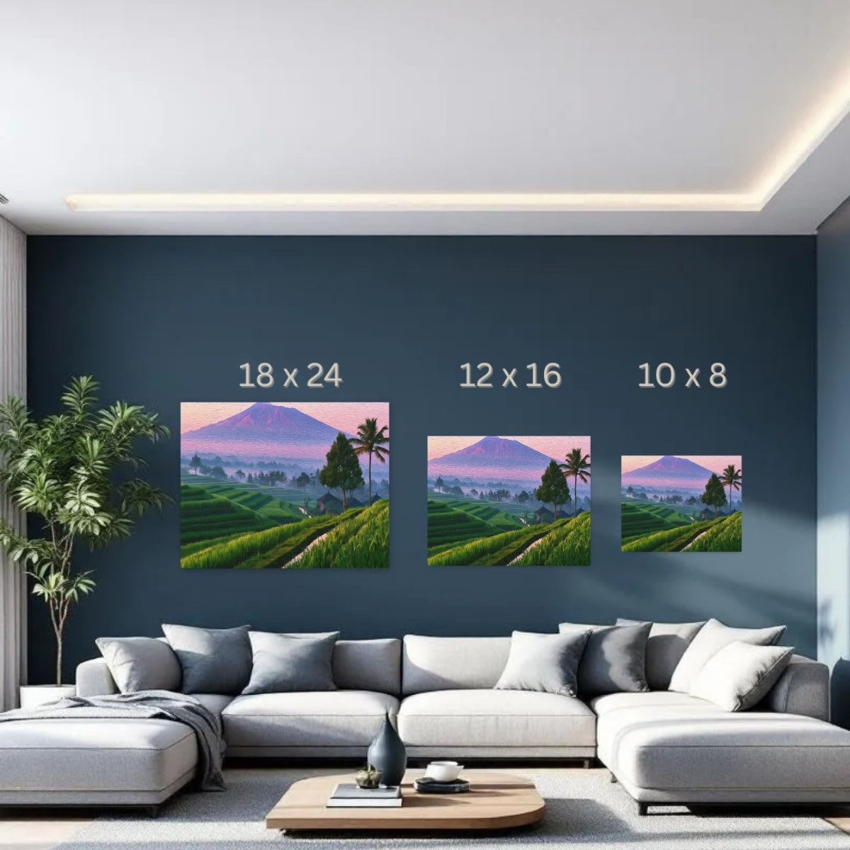 Bali, Indonesia | Jatiluwih Rice Terraces Volcano | Original Series Gallery Canvas detail