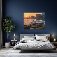 Barceloneta Beach Fishing Boats At Sunset — study 2 thumbnail