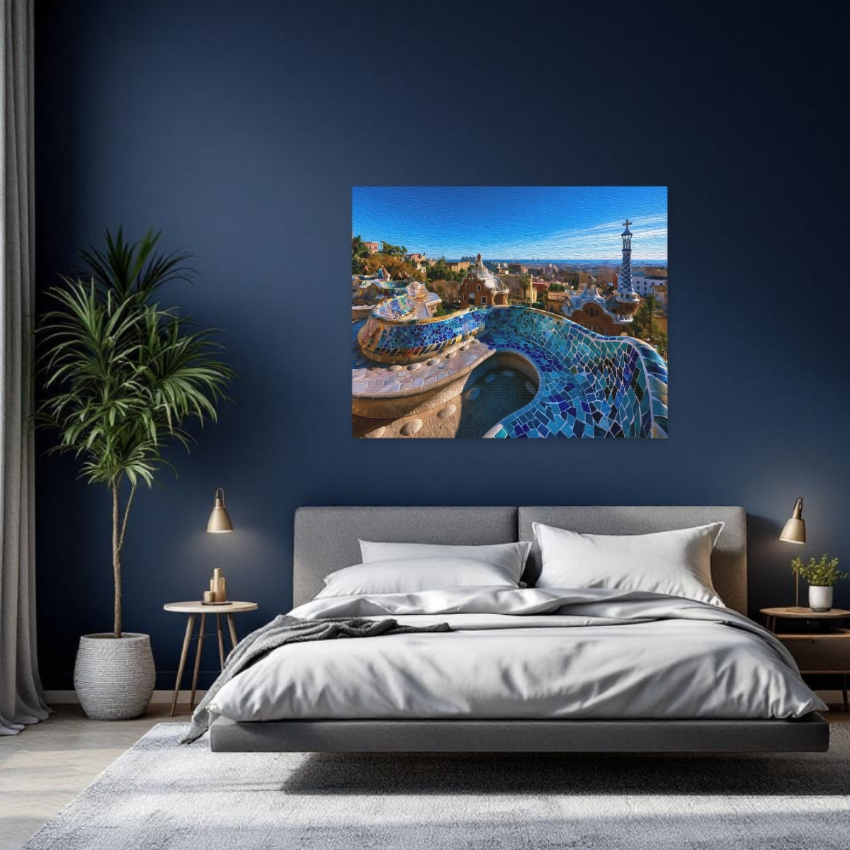 Barcelona, Spain | Park Guell Mosaic Terrace | Original Series Gallery Canvas detail
