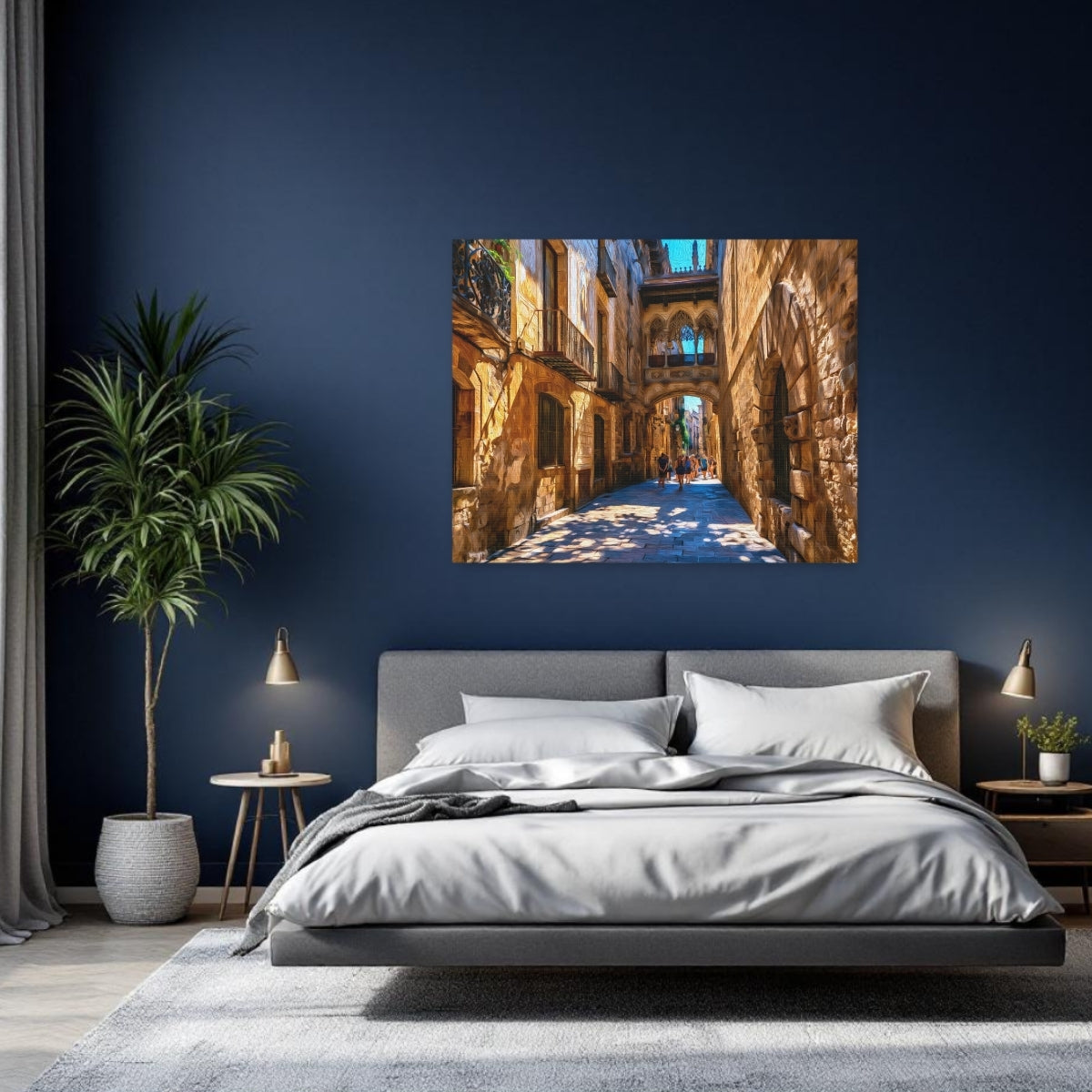 Barcelona, Spain | Carrer del Bisbe Gothic Bridge | Original Series Gallery Canvas detail