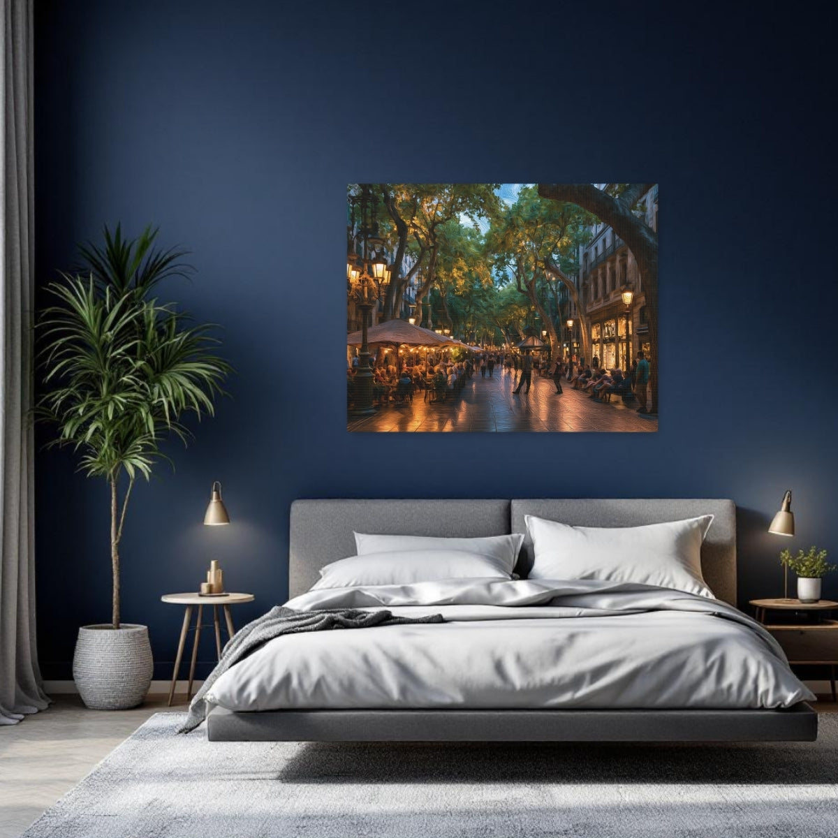 Barcelona, Spain | Las Ramblas Pedestrian Boulevard | Original Series Gallery Canvas detail