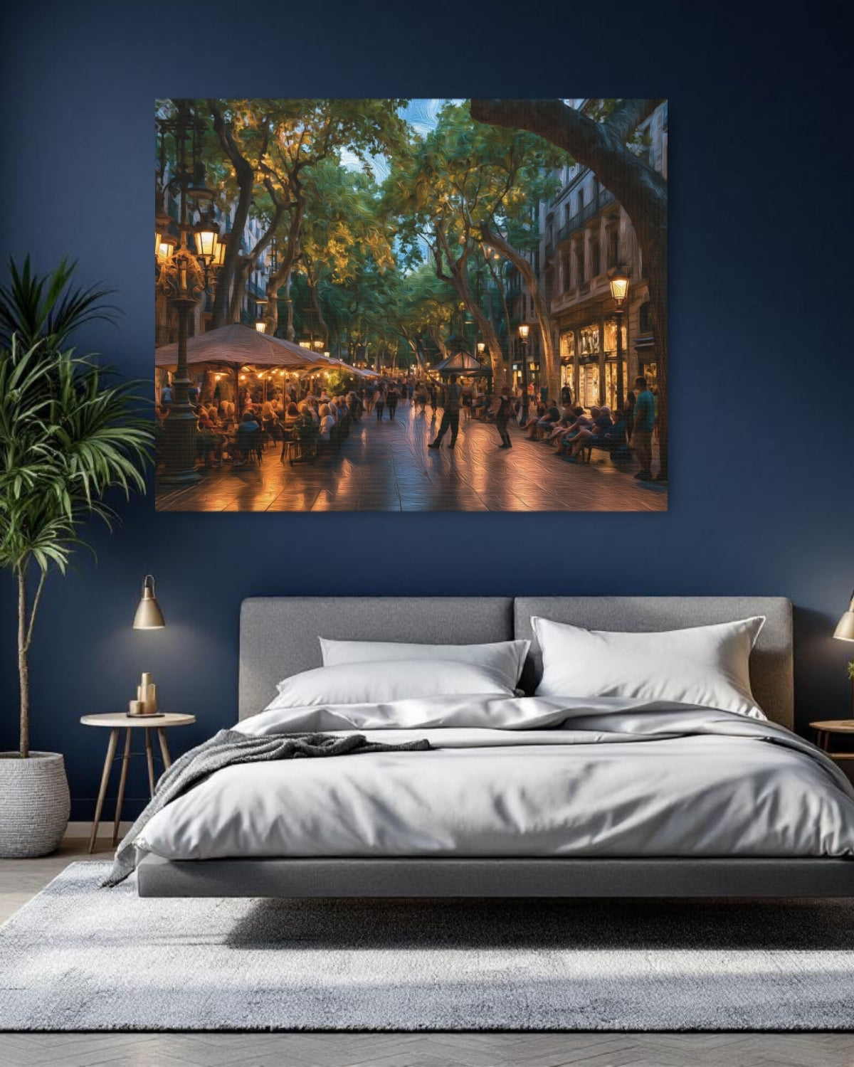 Barcelona, Spain | Las Ramblas Pedestrian Boulevard | Original Series Gallery Canvas detail