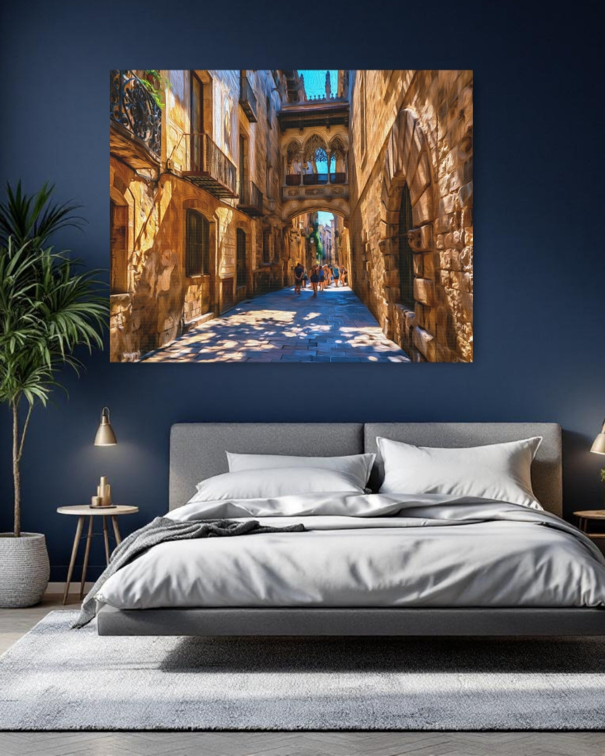 Barcelona, Spain | Carrer del Bisbe Gothic Bridge | Original Series Gallery Canvas detail