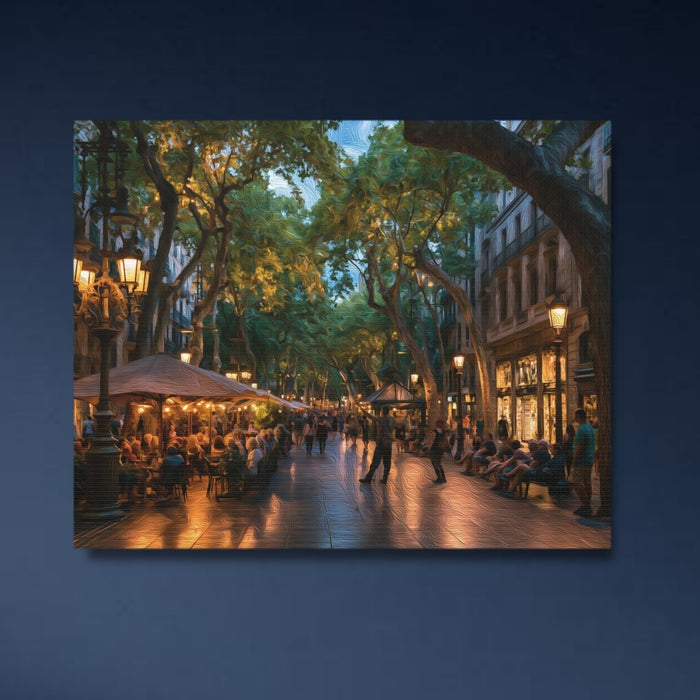 Barcelona, Spain | Las Ramblas Pedestrian Boulevard | Original Series Gallery Canvas