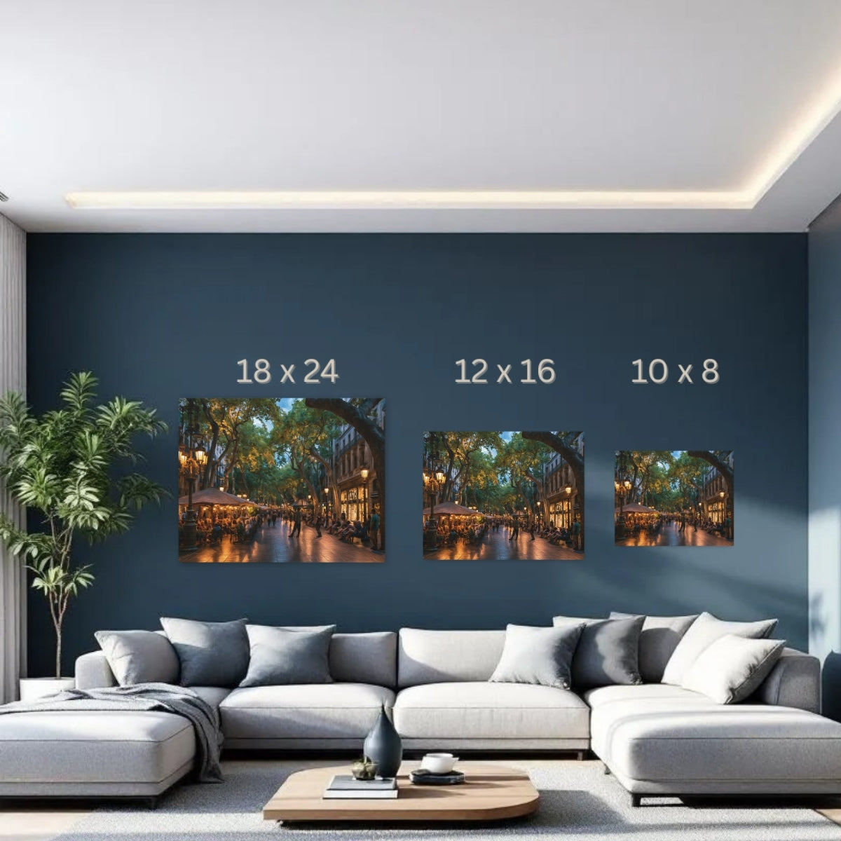 Barcelona, Spain | Las Ramblas Pedestrian Boulevard | Original Series Gallery Canvas detail