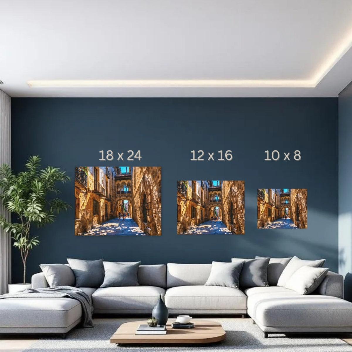 Barcelona, Spain | Carrer del Bisbe Gothic Bridge | Original Series Gallery Canvas detail