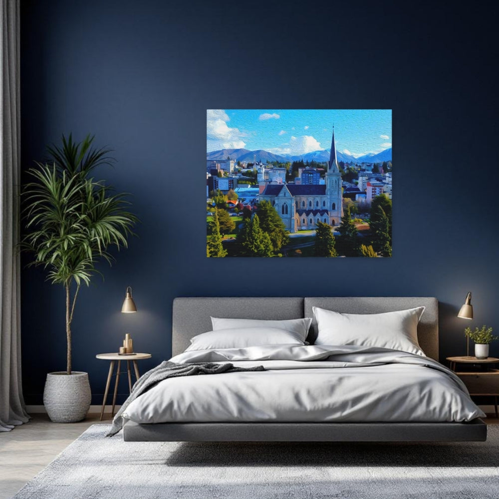 Bariloche, Argentina | Andean Cathedral City Vista | Original Series Gallery Canvas detail