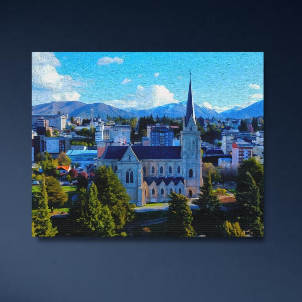Bariloche, Argentina | Andean Cathedral City Vista | Original Series Gallery Canvas detail
