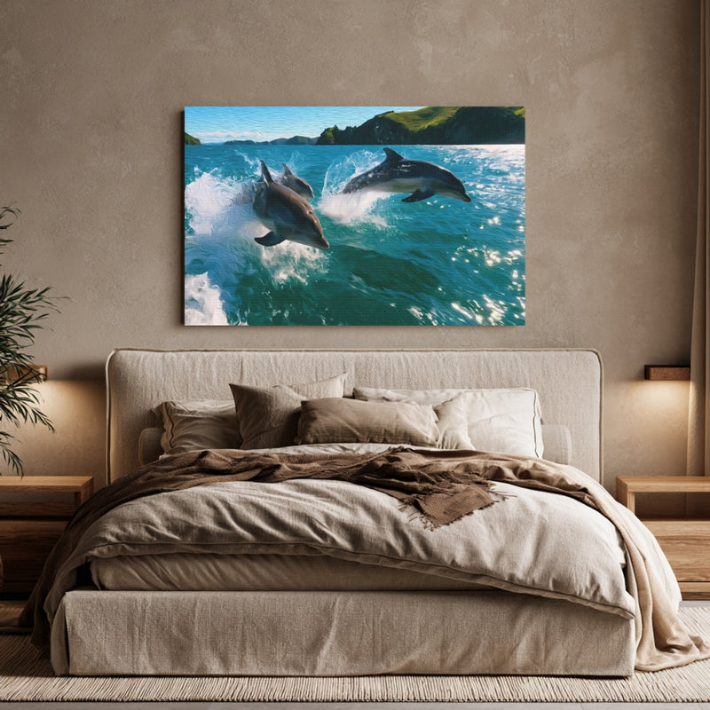 Bay of Islands Dolphins Leaping — Bay of Islands, New Zealand, view 6