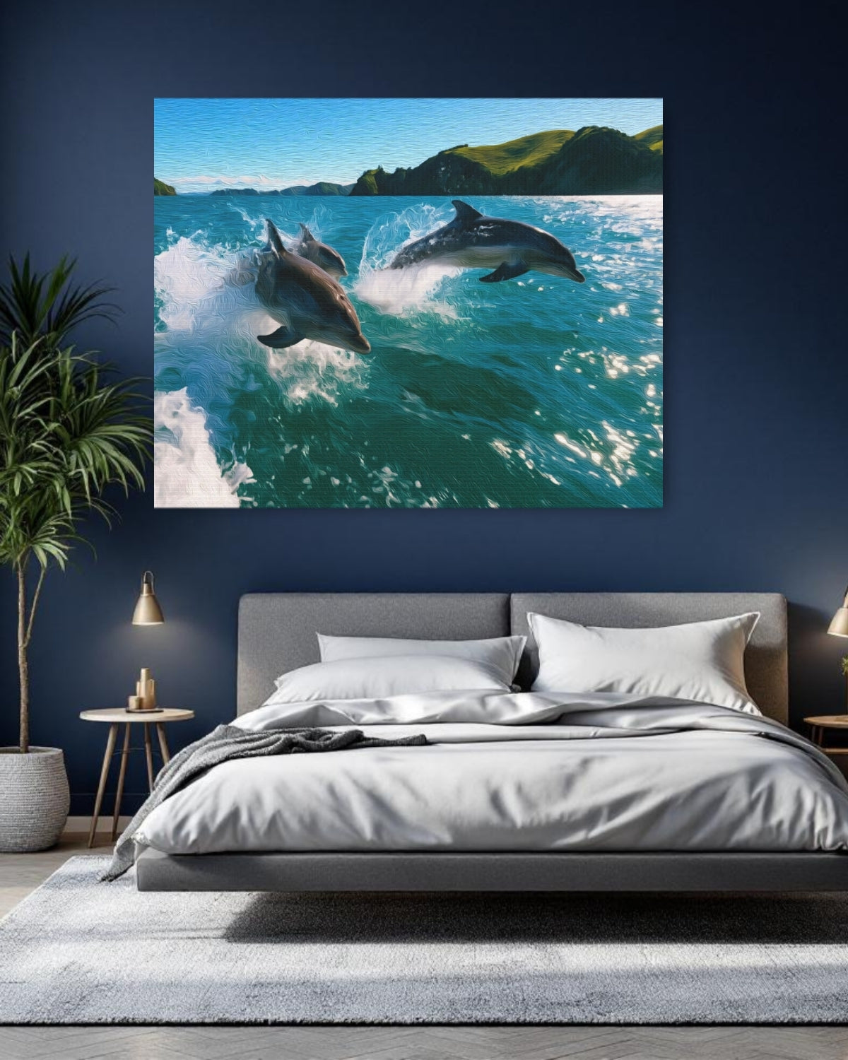 Bay of Islands Dolphins Leaping — Bay of Islands, New Zealand, study 1