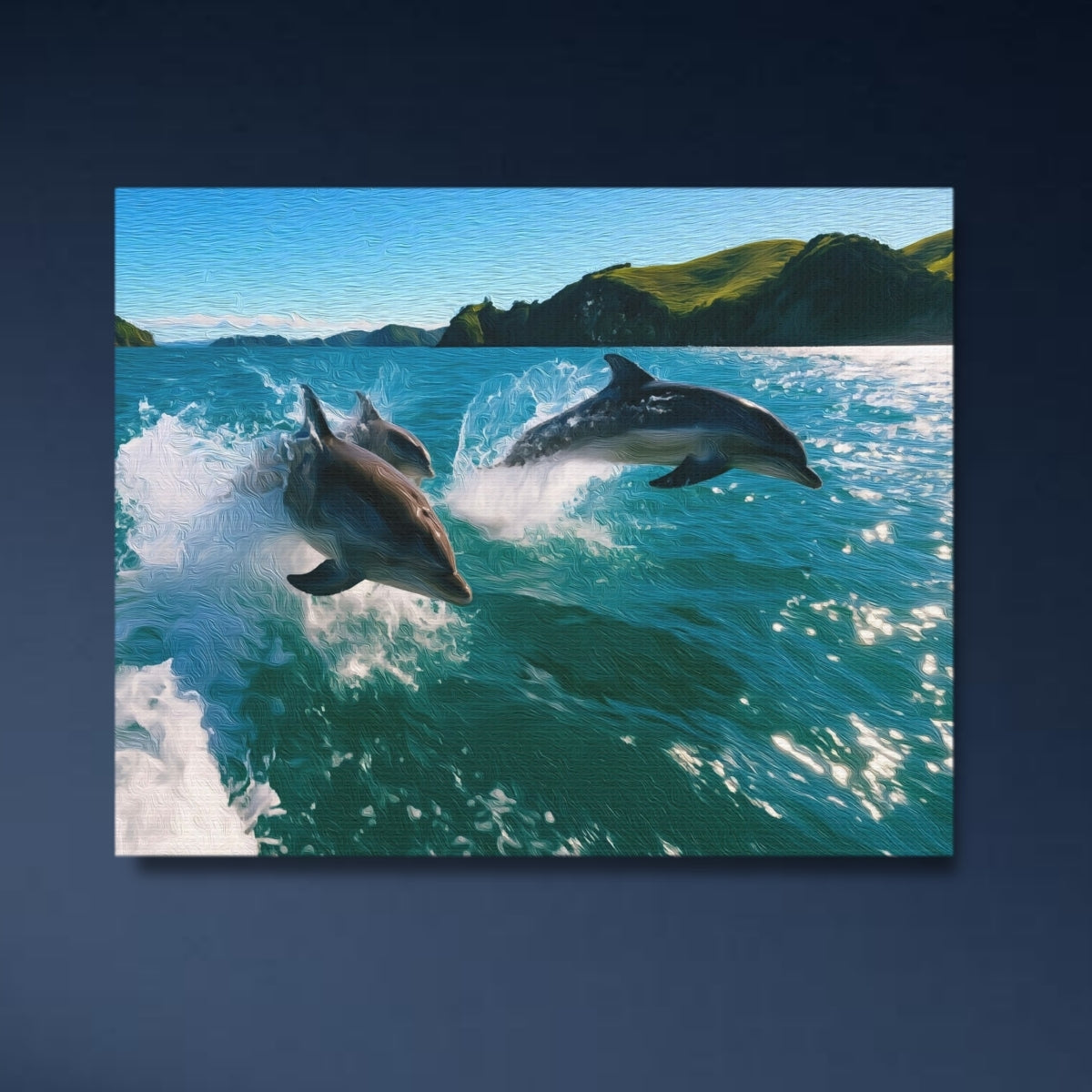Bay of Islands Dolphins Leaping — Bay of Islands, New Zealand, close-up detail