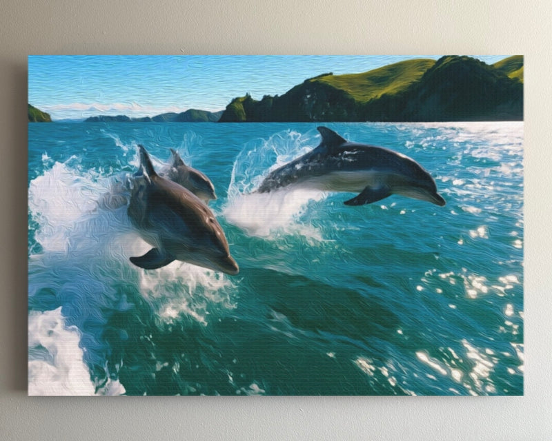 Bay of Islands Dolphins Leaping — Bay of Islands, New Zealand