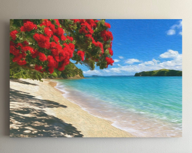 Pohutukawa Tree Beach — Bay of Islands, New Zealand
