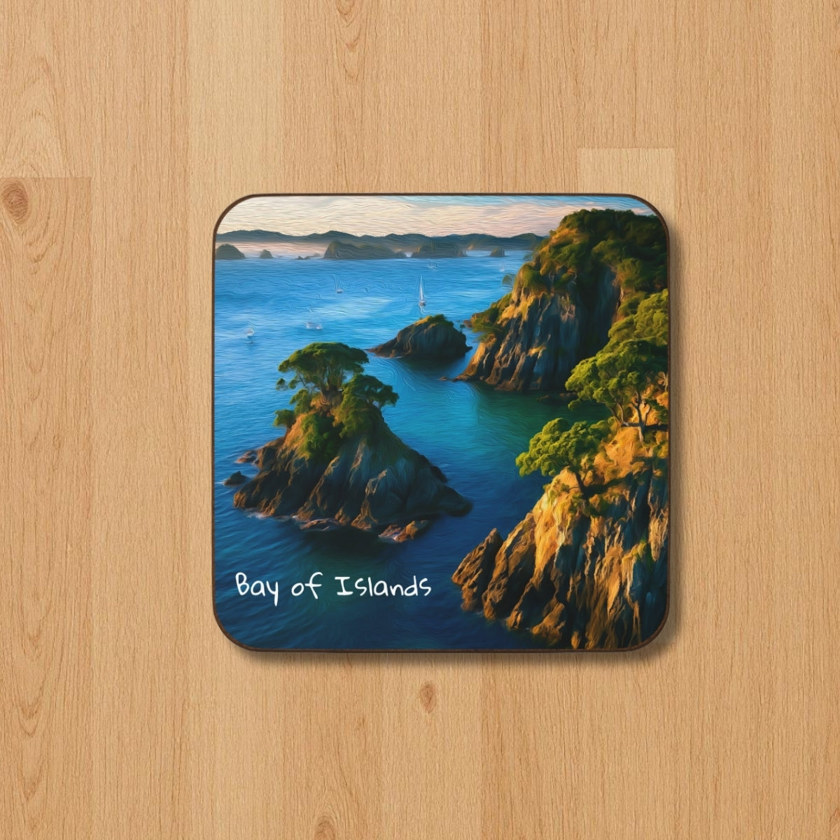 Rocky Coastal Island Seascape — Bay of Islands, New Zealand, study 1