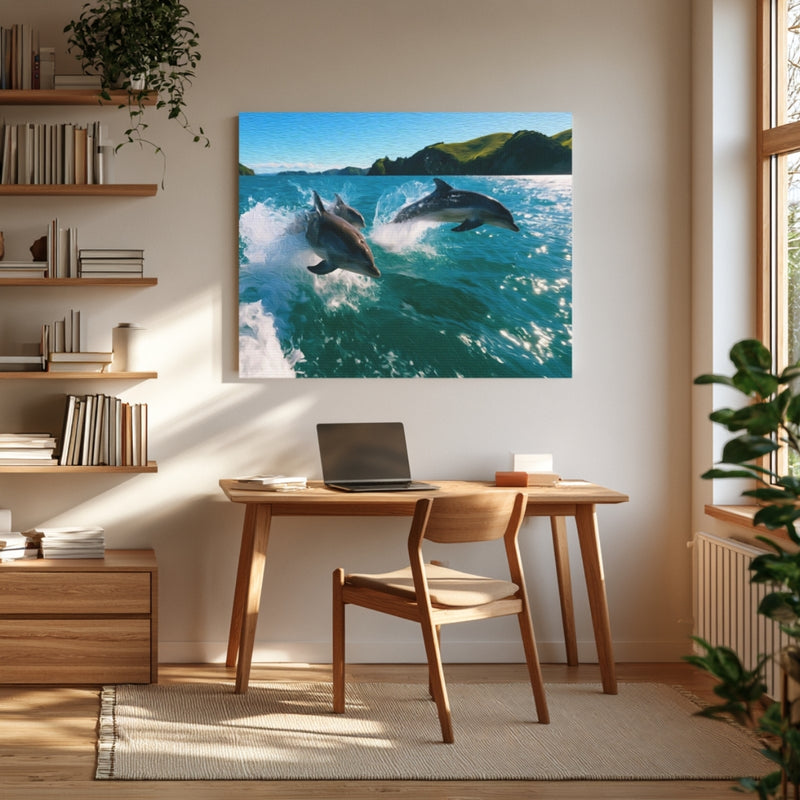 Bay of Islands Dolphins Leaping — Bay of Islands, New Zealand, view 4