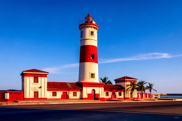 Accra Lighthouse James Town, Accra watercolor canvas