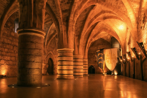 Crusader Halls Acre, Acre watercolor canvas